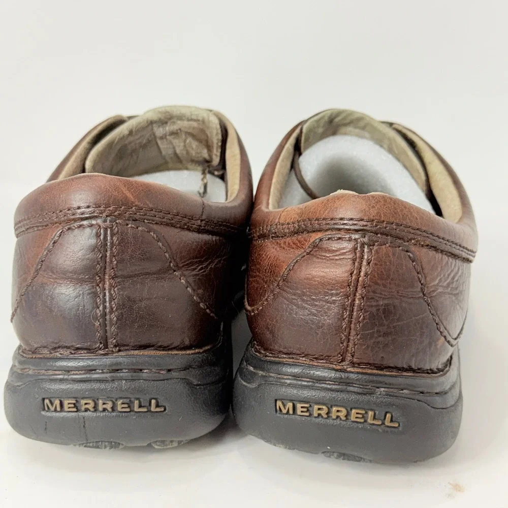 Merrell World Legend Mens 13 Dark Brown Leather Lace Up Casual Shoes J54708